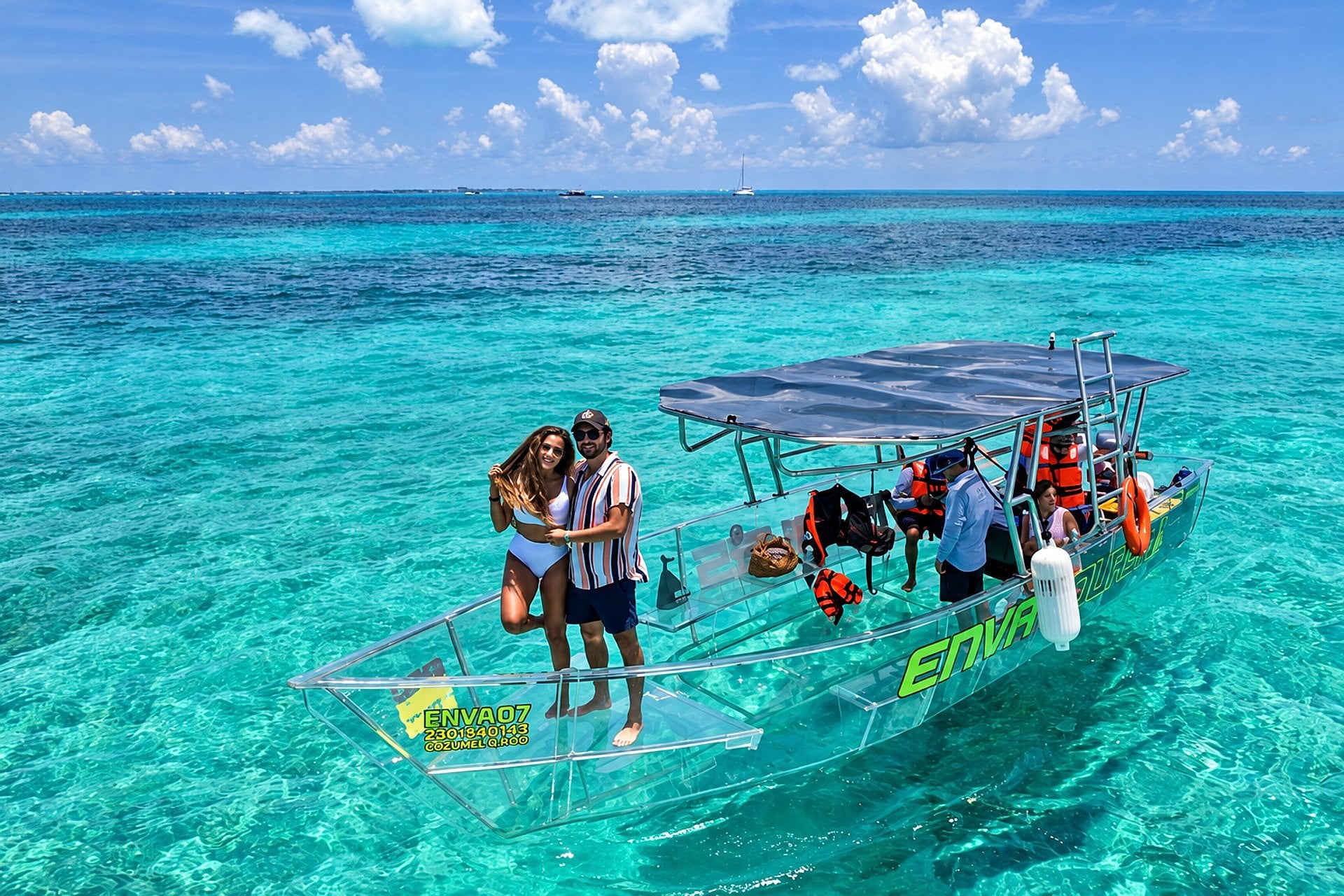 Barco transparente y snorkel en Cozumel - Imagen 2
