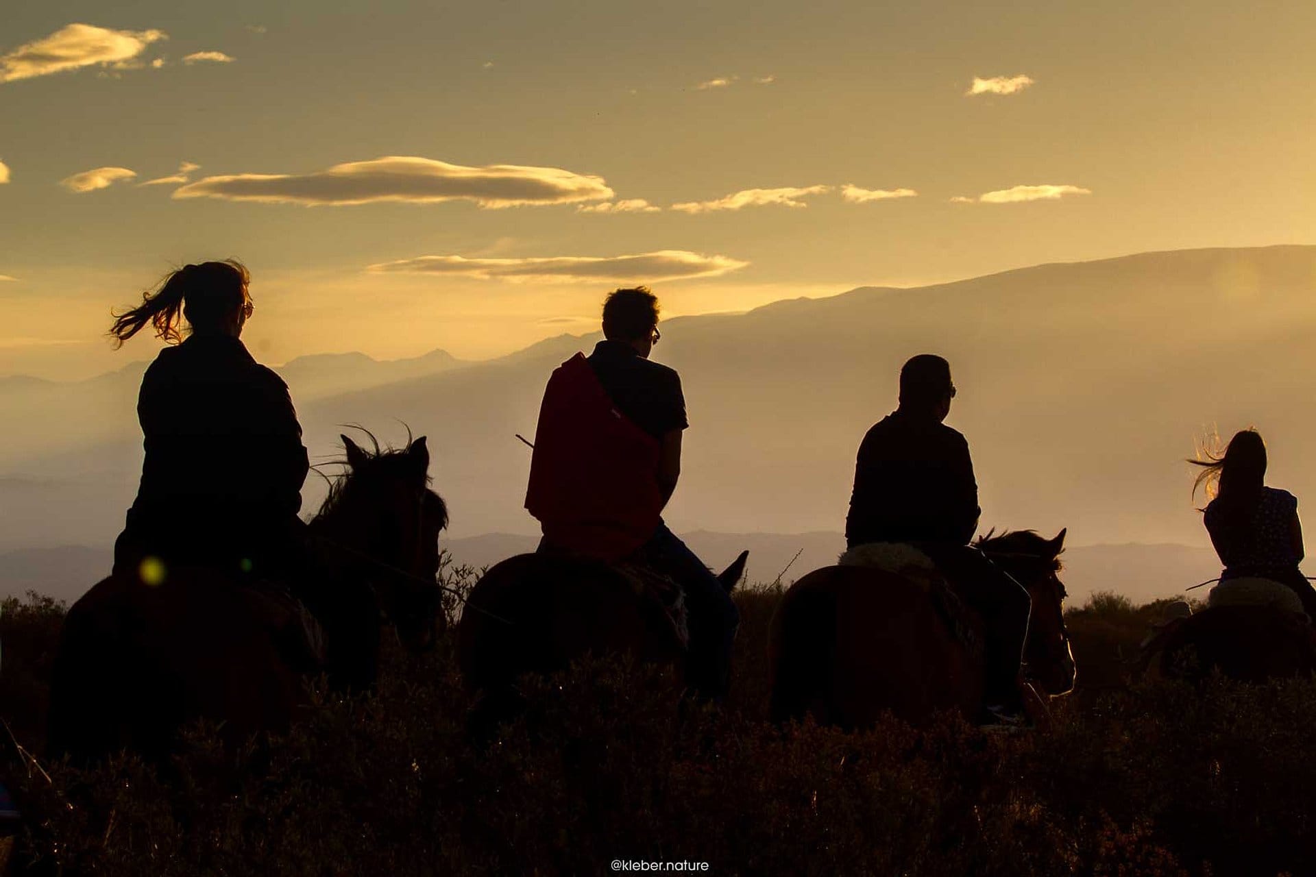 Cabalgata al atardecer en Mendoza