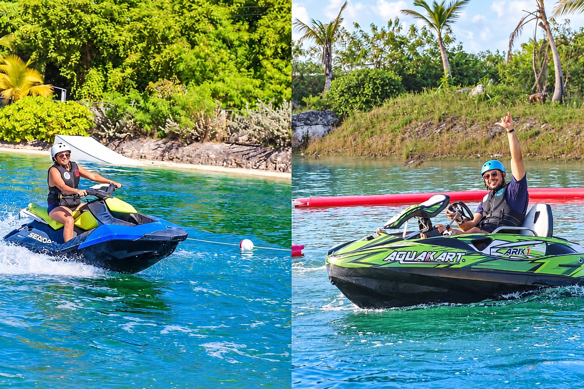 Moto acuática y aqua kart + parque acuático