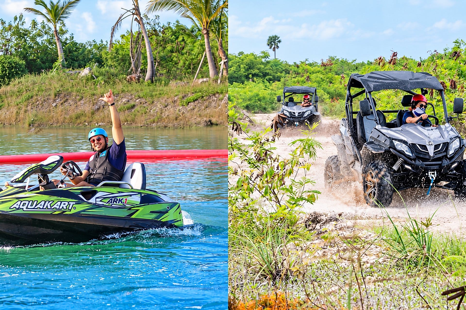 Aqua kart y buggy con parque acuático